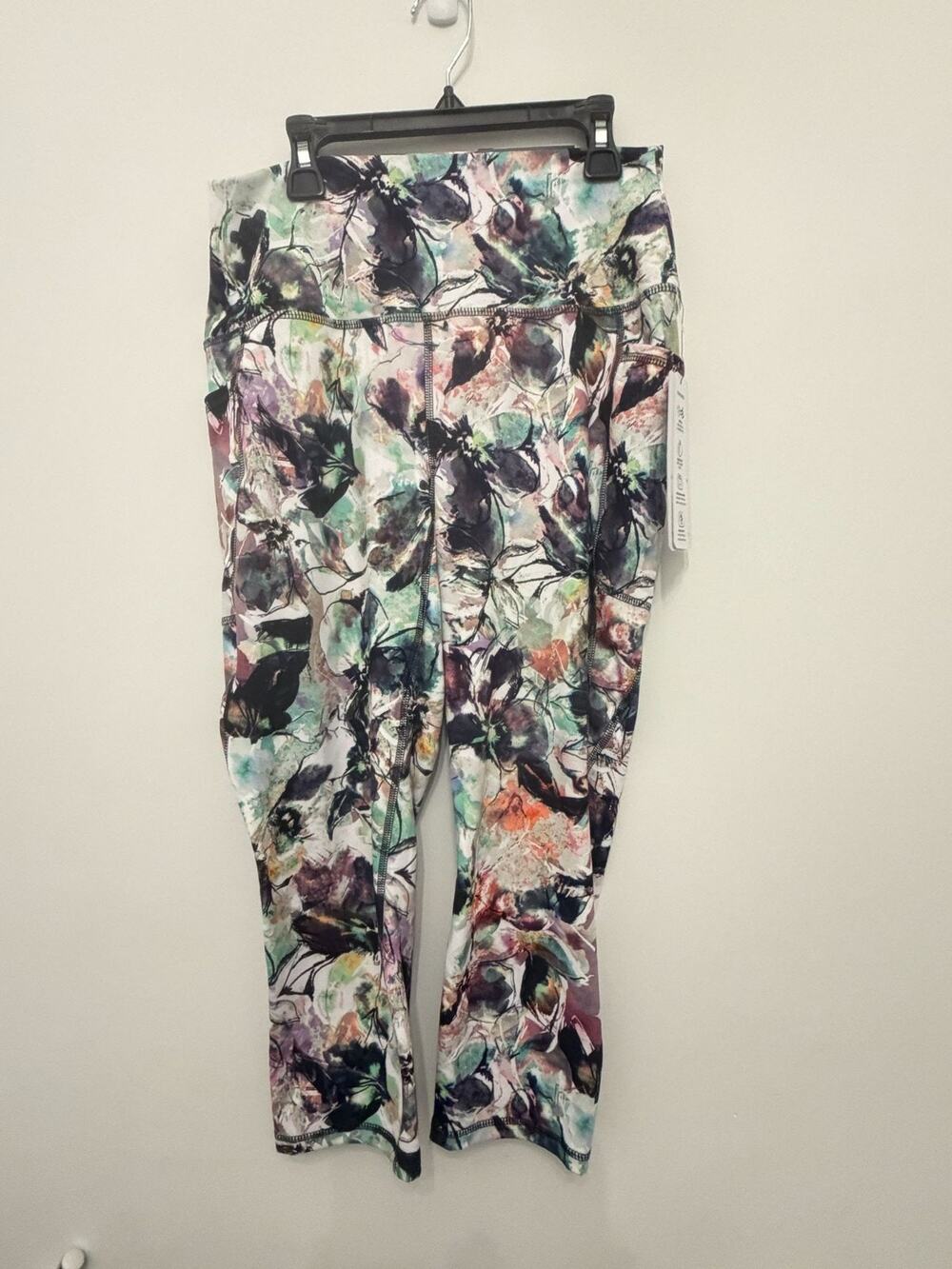 RBX Womens Floral High-Waist Tech Flex Leggings With Pockets Size L